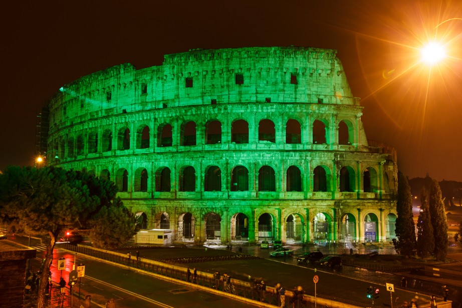 Colosseo in verde per San Patrizio – 17 marzo